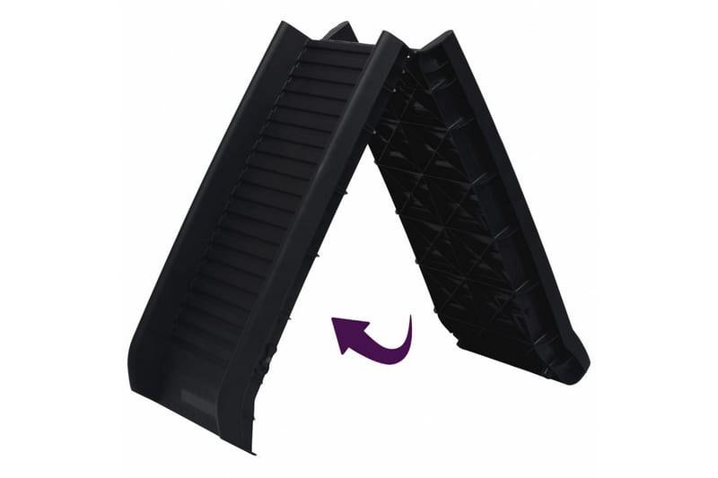 Hopfällbar hundramp svart 155,5x40x15,5 cm - Svart - Möbler - Husdjursmöbler - Hundmöbler - Hundtrappa