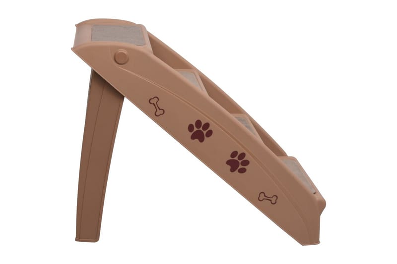Hopfällbar hundtrappa brun 62x40x49,5 cm - Brun - Möbler - Husdjursmöbler - Hundmöbler - Hundtrappa