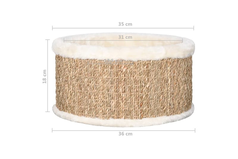 Rund kattkorg 36 cm sjögräs - Beige - Möbler - Husdjursmöbler - Kattmöbler - Kattbädd & kattsäng