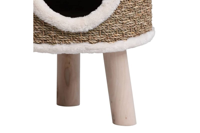 Kattkoja med träben 41 cm sjögräs - Brun - Möbler - Husdjursmöbler - Kattmöbler - Katthus & kattkoja