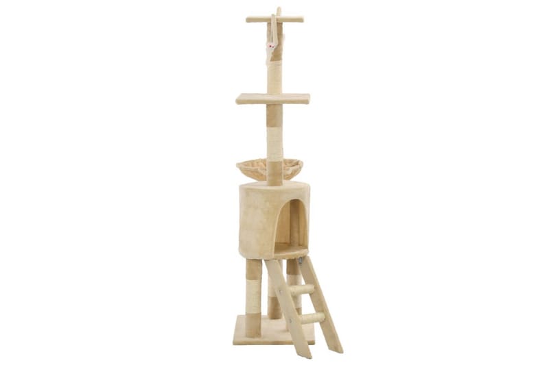 Katträd med klöspelare i sisal 138 cm beige - Beige - Möbler - Husdjursmöbler - Kattmöbler - Klösträd & klösmöbler