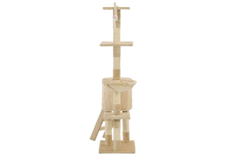 Katträd med klöspelare i sisal 138 cm beige - Beige - Möbler - Husdjursmöbler - Kattmöbler - Klösträd & klösmöbler