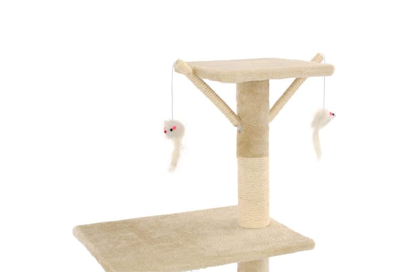 Katträd med klöspelare i sisal 138 cm beige - Beige - Möbler - Husdjursmöbler - Kattmöbler - Klösträd & klösmöbler