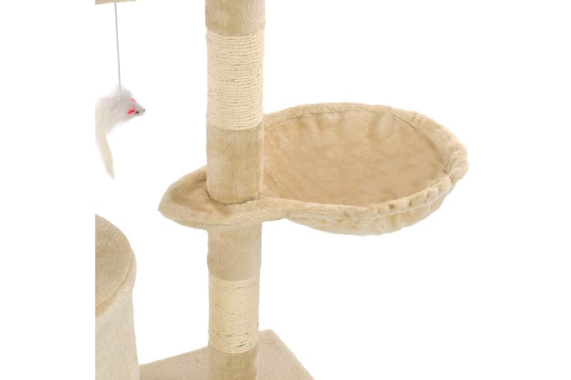Katträd med klöspelare i sisal 138 cm beige - Beige - Möbler - Husdjursmöbler - Kattmöbler - Klösträd & klösmöbler