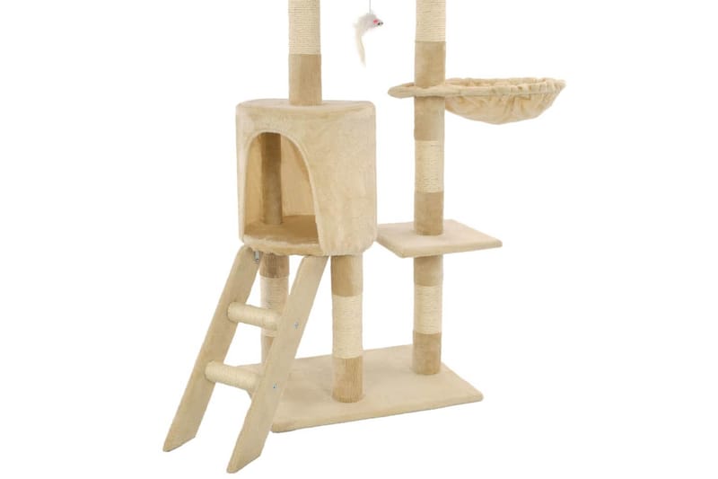 Katträd med klöspelare i sisal 138 cm beige - Beige - Möbler - Husdjursmöbler - Kattmöbler - Klösträd & klösmöbler