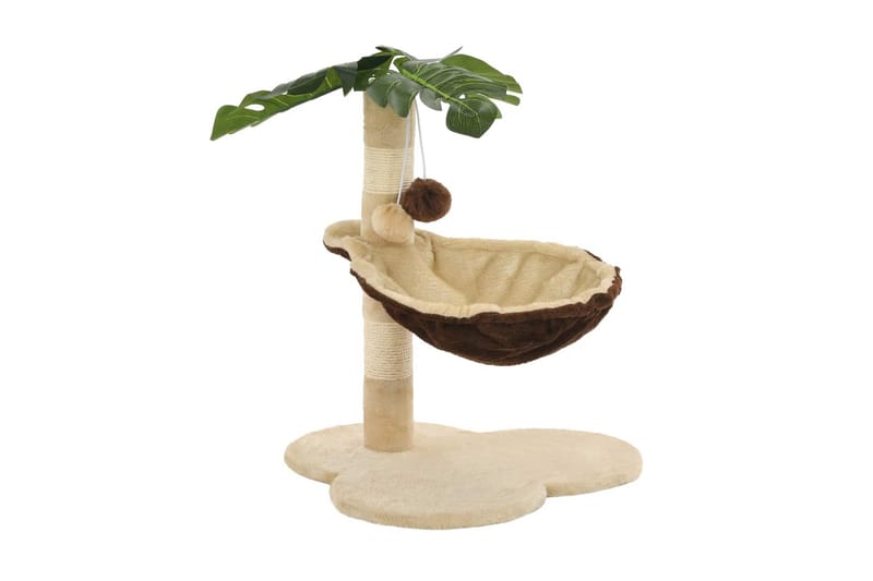 Katträd med klöspelare i sisal 50 cm beige och brun - Flerfärgad - Möbler - Husdjursmöbler - Kattmöbler - Klösträd & klösmöbler
