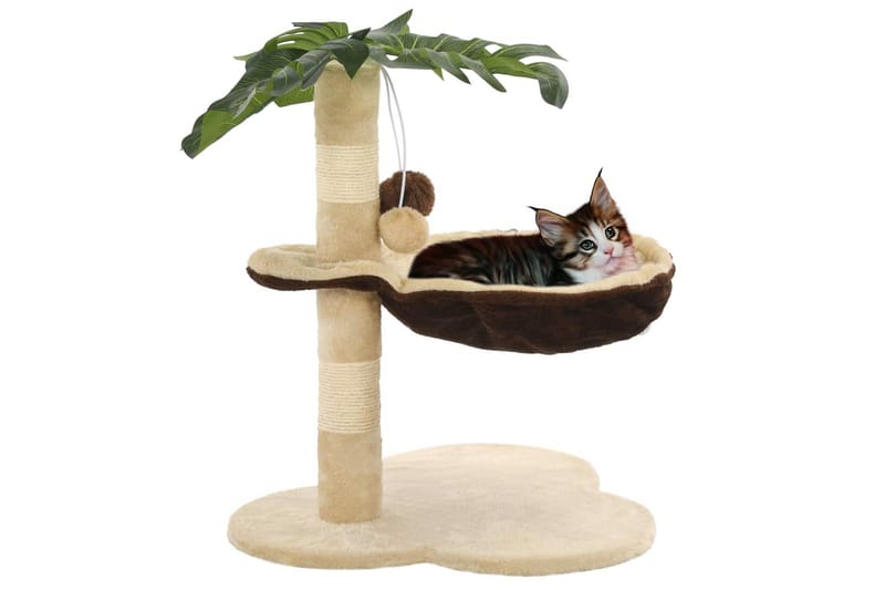 Katträd med klöspelare i sisal 50 cm beige och brun - Flerfärgad - Möbler - Husdjursmöbler - Kattmöbler - Klösträd & klösmöbler