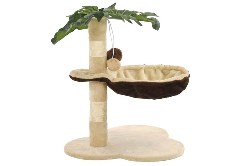 Katträd med klöspelare i sisal 50 cm beige och brun - Flerfärgad - Möbler - Husdjursmöbler - Kattmöbler - Klösträd & klösmöbler