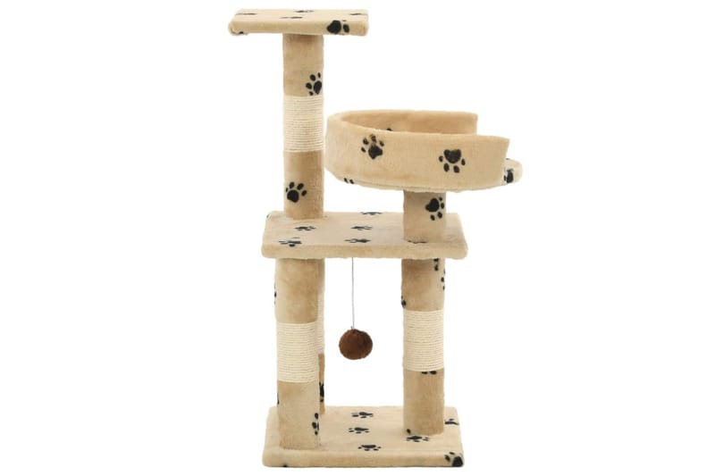 Katträd med klöspelare i sisal 65 cm tassavtryck beige - Möbler - Husdjursmöbler - Kattmöbler - Klösträd & klösmöbler