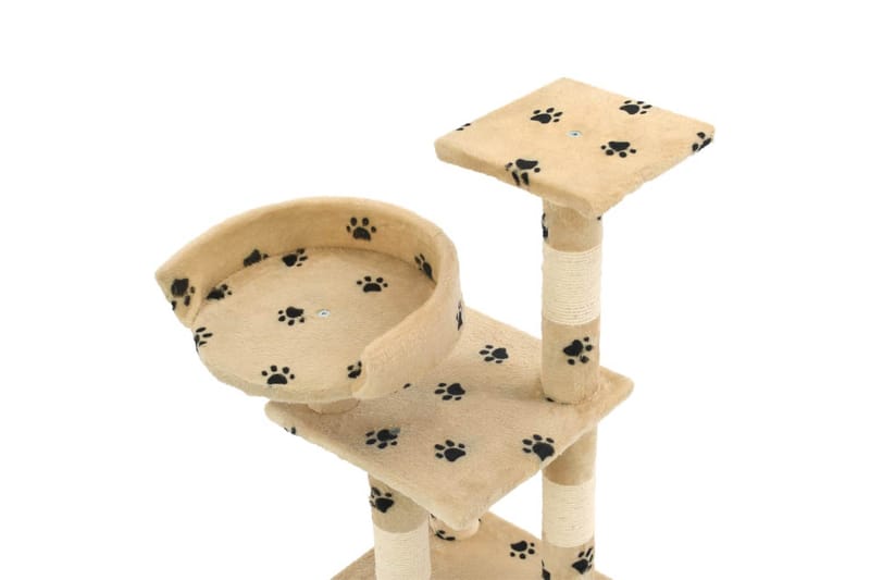 Katträd med klöspelare i sisal 65 cm tassavtryck beige - Möbler - Husdjursmöbler - Kattmöbler - Klösträd & klösmöbler