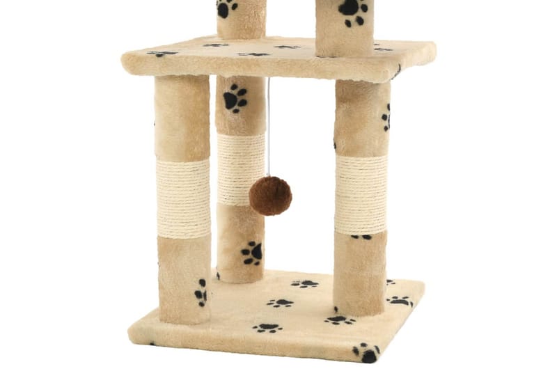 Katträd med klöspelare i sisal 65 cm tassavtryck beige - Möbler - Husdjursmöbler - Kattmöbler - Klösträd & klösmöbler
