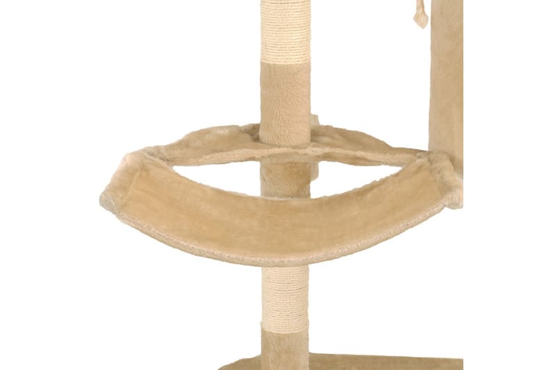 Katträd väggmonterat med klöspelare i sisal 194 cm beige - Beige - Klösträd & klösmöbler