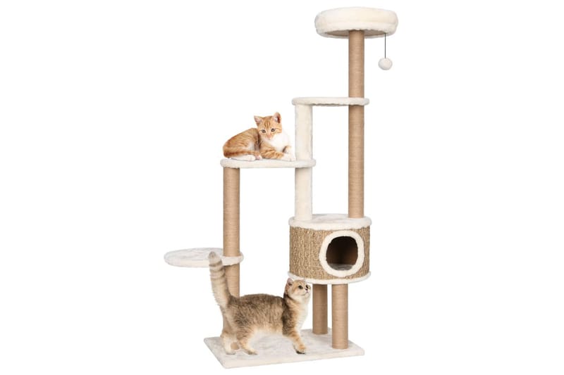 Klösträd med dyna och klöspelare 148 cm sjögräs - Beige - Möbler - Husdjursmöbler - Kattmöbler - Klösträd & klösmöbler