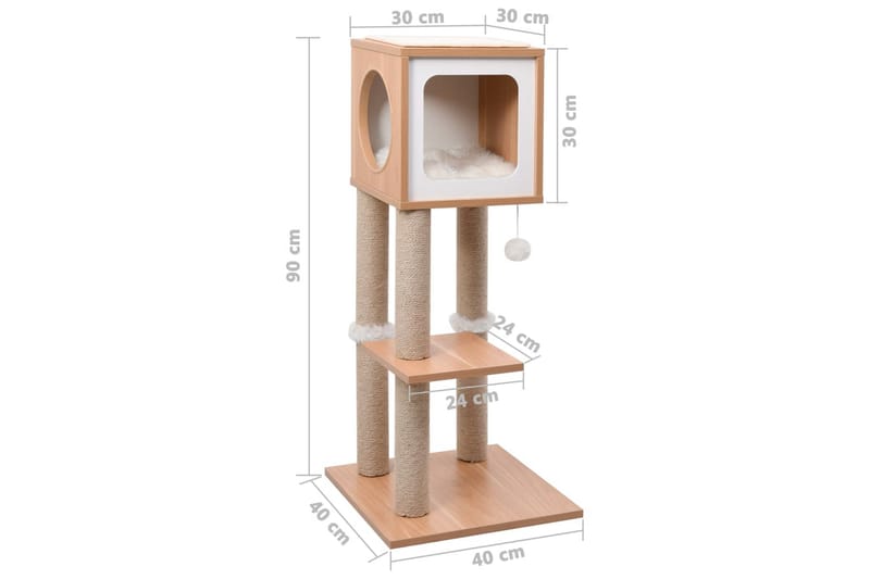 Klösträd med klösmatta i sisal 90 cm - Brun - Möbler - Husdjursmöbler - Kattmöbler - Klösträd & klösmöbler