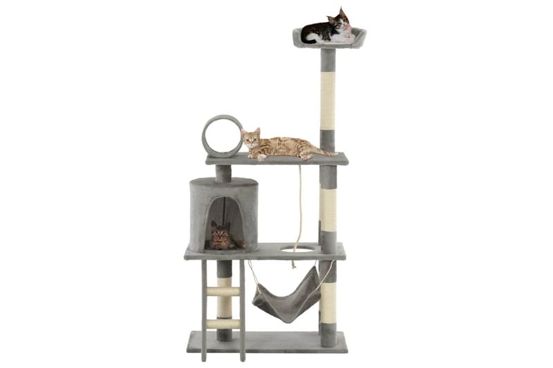 Klösträd med klöspelare i sisal 140 cm grå - Ljusgrå - Möbler - Husdjursmöbler - Kattmöbler - Klösträd & klösmöbler
