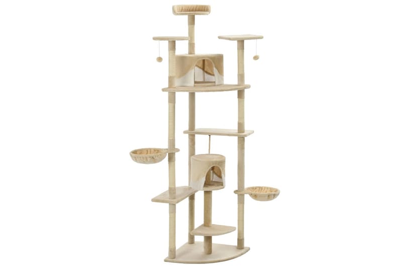 Klösträd med klöspelare i sisal 203 cm beige och vit - Beige/Brun - Möbler - Husdjursmöbler - Kattmöbler - Klösträd & klösmöbler