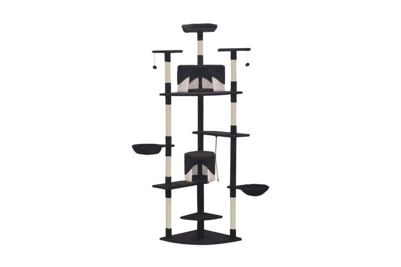 Klösträd med klöspelare i sisal 203 cm svart och vit - Flerfärgad - Möbler - Husdjursmöbler - Kattmöbler - Klösträd & klösmöbler