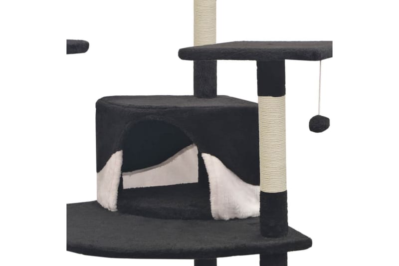 Klösträd med klöspelare i sisal 203 cm svart och vit - Flerfärgad - Möbler - Husdjursmöbler - Kattmöbler - Klösträd & klösmöbler