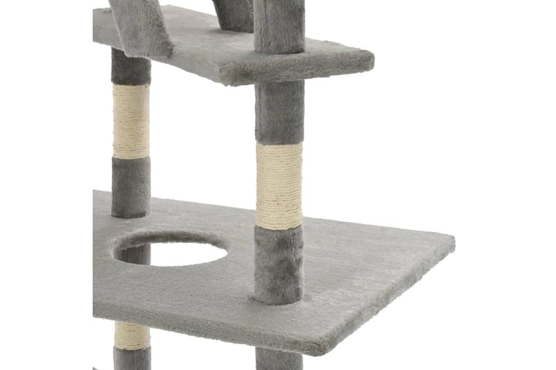 Klösträd med klöspelare i sisal 230-260 cm grå - Ljusgrå - Möbler - Husdjursmöbler - Kattmöbler - Klösträd & klösmöbler