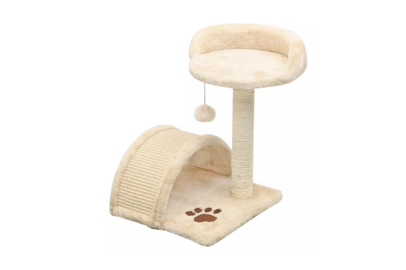 Klösträd med klöspelare i sisal 40 cm beige och brun - Beige - Möbler - Husdjursmöbler - Kattmöbler - Klösträd & klösmöbler