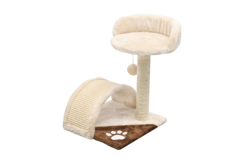 Klösträd med klöspelare i sisal 40 cm beige och brun - Beige - Möbler - Husdjursmöbler - Kattmöbler - Klösträd & klösmöbler