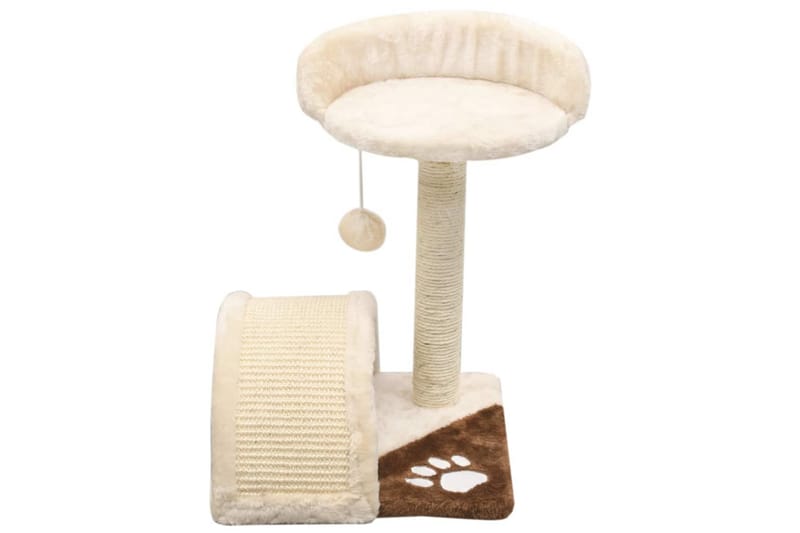 Klösträd med klöspelare i sisal 40 cm beige och brun - Beige - Möbler - Husdjursmöbler - Kattmöbler - Klösträd & klösmöbler