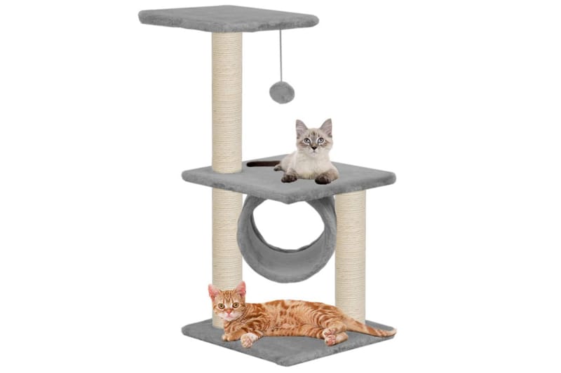 Klösträd med klöspelare i sisal 65 cm grå - Grå/Brun - Möbler - Husdjursmöbler - Kattmöbler - Klösträd & klösmöbler