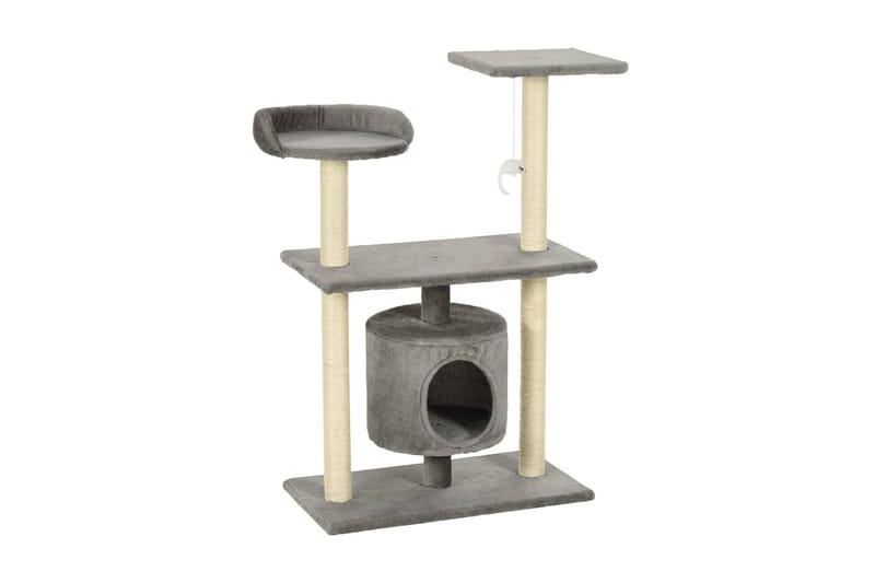 Klösträd med klöspelare i sisal 95 cm grå - Grå/Brun - Möbler - Husdjursmöbler - Kattmöbler - Klösträd & klösmöbler
