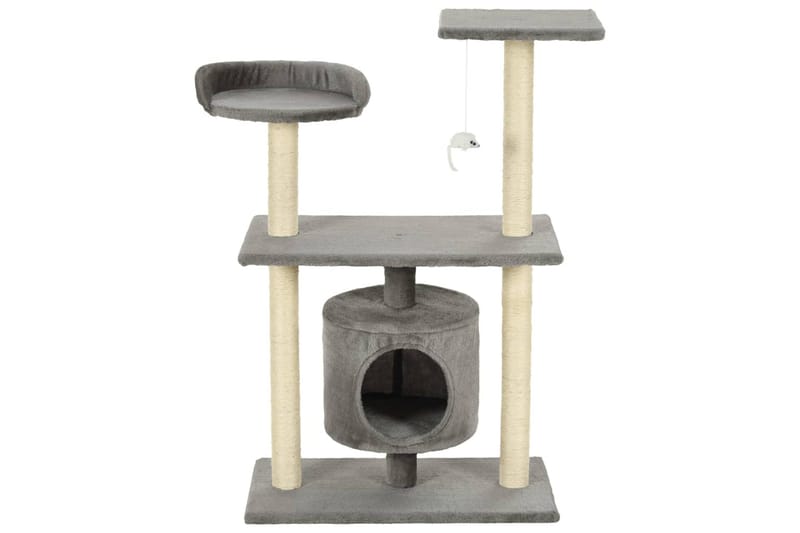 Klösträd med klöspelare i sisal 95 cm grå - Grå/Brun - Möbler - Husdjursmöbler - Kattmöbler - Klösträd & klösmöbler