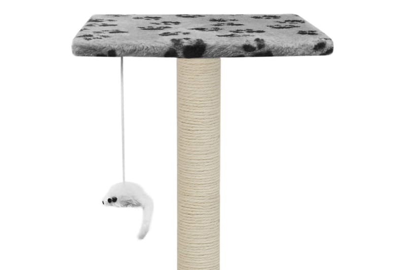 Klösträd med klöspelare i sisal 95 cm tassavtryck grå - Grå - Möbler - Husdjursmöbler - Kattmöbler - Klösträd & klösmöbler