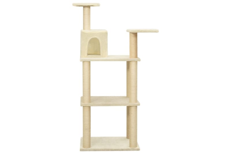 Klösträd med klöspelare i sisal gräddvit 119 cm - Vit - Möbler - Husdjursmöbler - Kattmöbler - Klösträd & klösmöbler