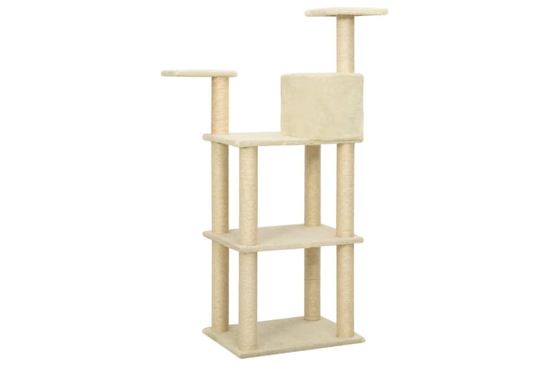 Klösträd med klöspelare i sisal gräddvit 119 cm - Vit - Möbler - Husdjursmöbler - Kattmöbler - Klösträd & klösmöbler