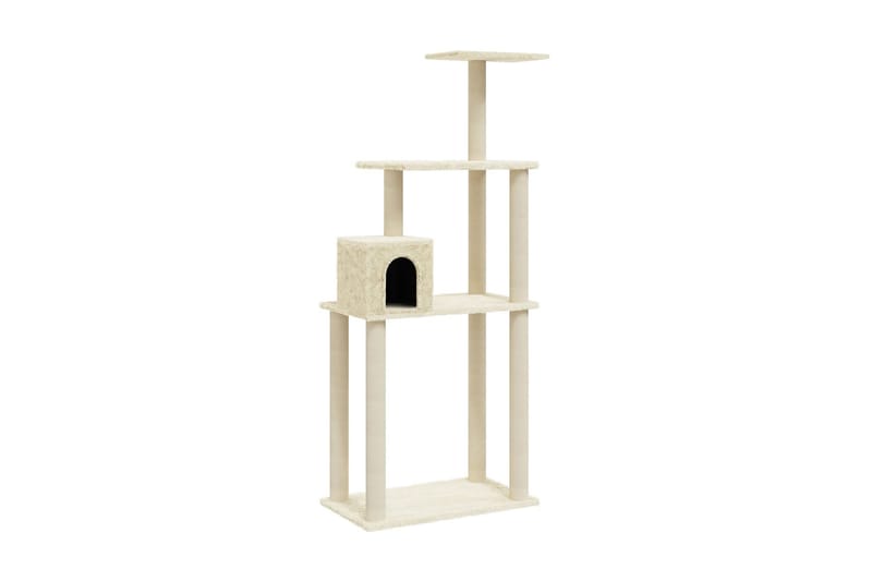 Klösträd med klöspelare i sisal gräddvit 147 cm - Vit - Möbler - Husdjursmöbler - Kattmöbler - Klösträd & klösmöbler