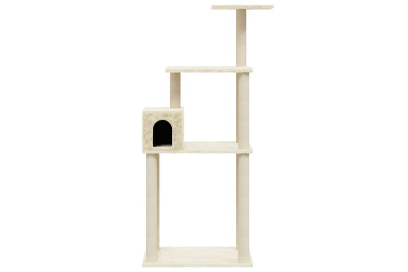 Klösträd med klöspelare i sisal gräddvit 147 cm - Vit - Möbler - Husdjursmöbler - Kattmöbler - Klösträd & klösmöbler