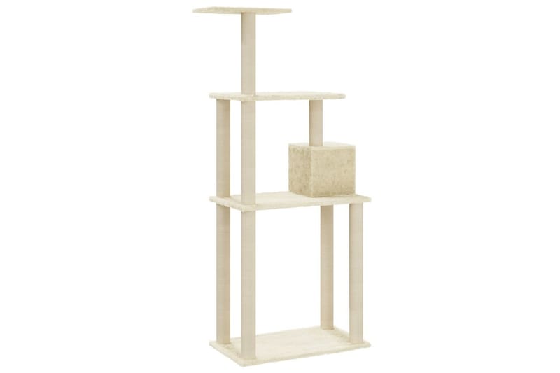 Klösträd med klöspelare i sisal gräddvit 147 cm - Vit - Möbler - Husdjursmöbler - Kattmöbler - Klösträd & klösmöbler