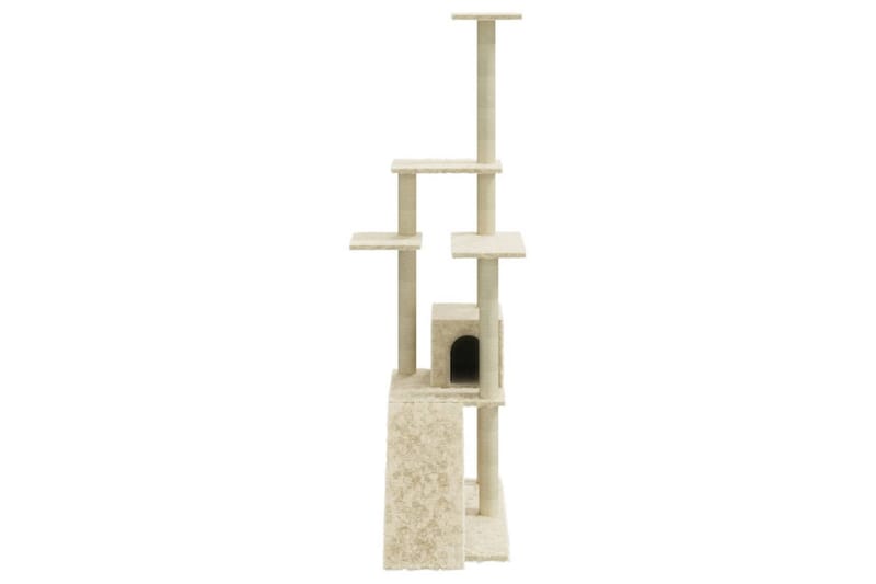Klösträd med klöspelare i sisal gräddvit 155 cm - Vit - Möbler - Husdjursmöbler - Kattmöbler - Klösträd & klösmöbler