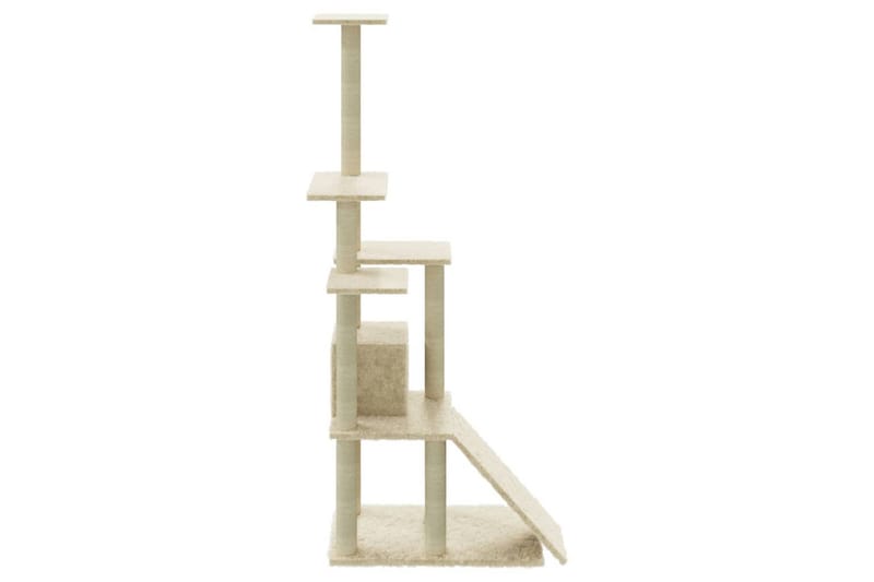 Klösträd med klöspelare i sisal gräddvit 155 cm - Vit - Möbler - Husdjursmöbler - Kattmöbler - Klösträd & klösmöbler