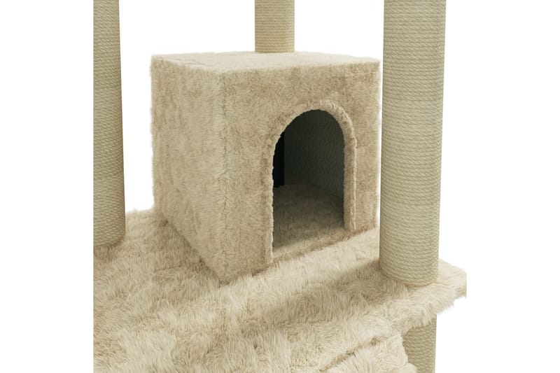 Klösträd med klöspelare i sisal gräddvit 155 cm - Vit - Möbler - Husdjursmöbler - Kattmöbler - Klösträd & klösmöbler