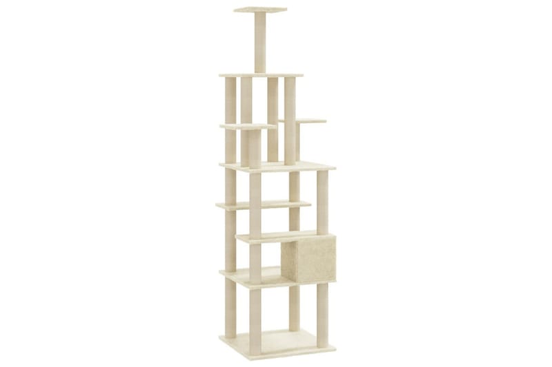 Klösträd med klöspelare i sisal gräddvit 183 cm - Vit - Möbler - Husdjursmöbler - Kattmöbler - Klösträd & klösmöbler