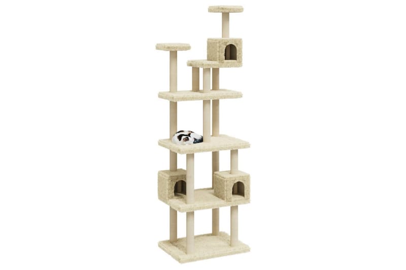 Klösträd med klöspelare i sisal gräddvit 188 cm - Kräm - Möbler - Husdjursmöbler - Kattmöbler - Klösträd & klösmöbler