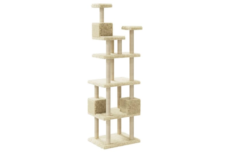 Klösträd med klöspelare i sisal gräddvit 188 cm - Kräm - Möbler - Husdjursmöbler - Kattmöbler - Klösträd & klösmöbler