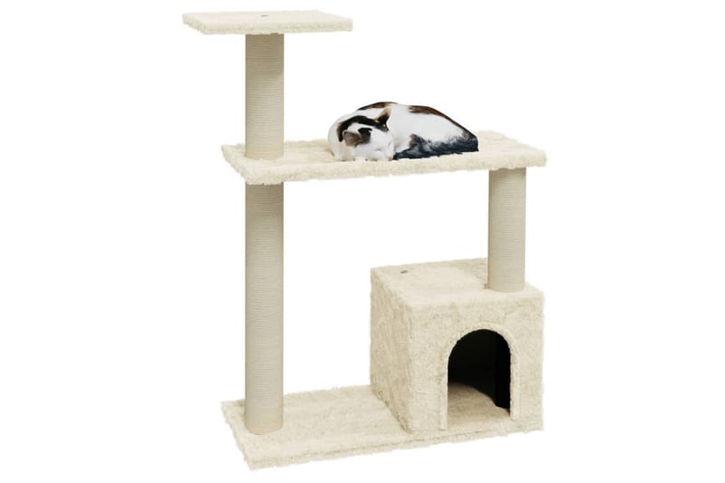 Klösträd med klöspelare i sisal gräddvit 70 cm - Kräm - Möbler - Husdjursmöbler - Kattmöbler - Klösträd & klösmöbler