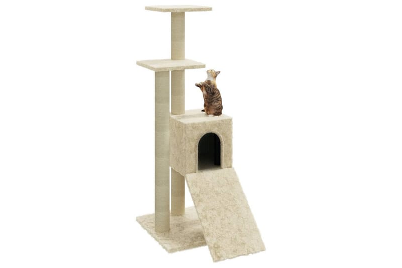 Klösträd med klöspelare i sisal gräddvit 92 cm - Vit - Möbler - Husdjursmöbler - Kattmöbler - Klösträd & klösmöbler