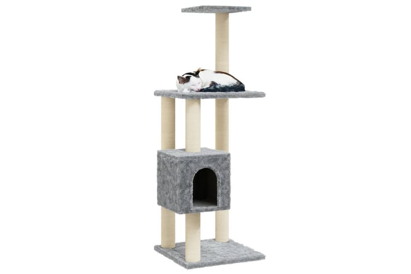 Klösträd med klöspelare i sisal ljusgrå 104 cm - Grå - Möbler - Husdjursmöbler - Kattmöbler - Klösträd & klösmöbler
