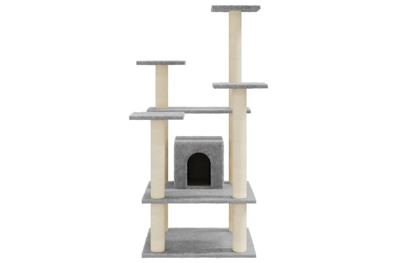 Klösträd med klöspelare i sisal ljusgrå 110 cm - Grå - Möbler - Husdjursmöbler - Kattmöbler - Klösträd & klösmöbler