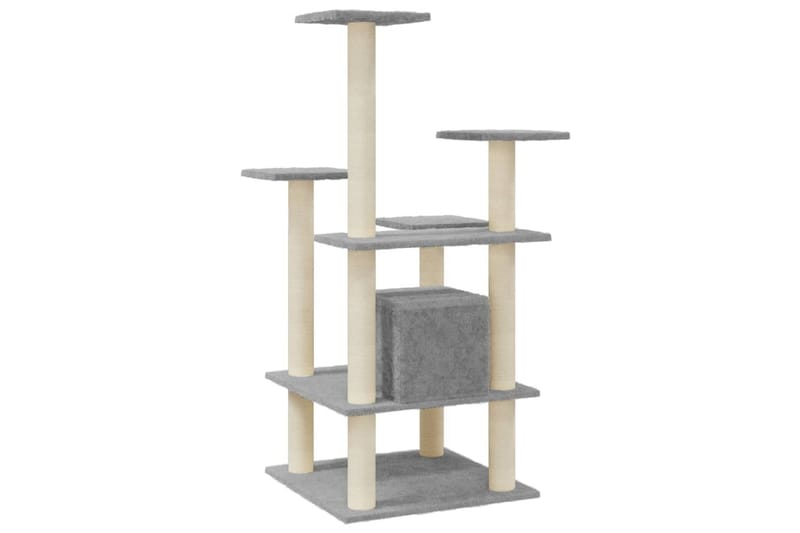 Klösträd med klöspelare i sisal ljusgrå 110 cm - Grå - Möbler - Husdjursmöbler - Kattmöbler - Klösträd & klösmöbler