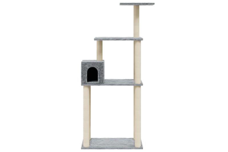 Klösträd med klöspelare i sisal ljusgrå 147 cm - Grå - Möbler - Husdjursmöbler - Kattmöbler - Klösträd & klösmöbler