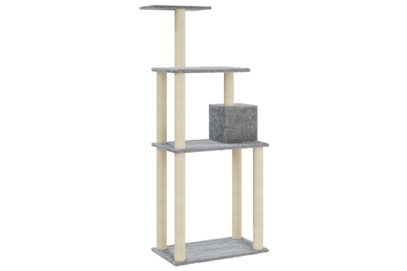 Klösträd med klöspelare i sisal ljusgrå 147 cm - Grå - Möbler - Husdjursmöbler - Kattmöbler - Klösträd & klösmöbler