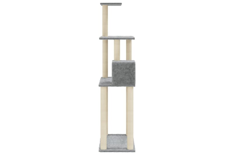 Klösträd med klöspelare i sisal ljusgrå 147 cm - Grå - Möbler - Husdjursmöbler - Kattmöbler - Klösträd & klösmöbler