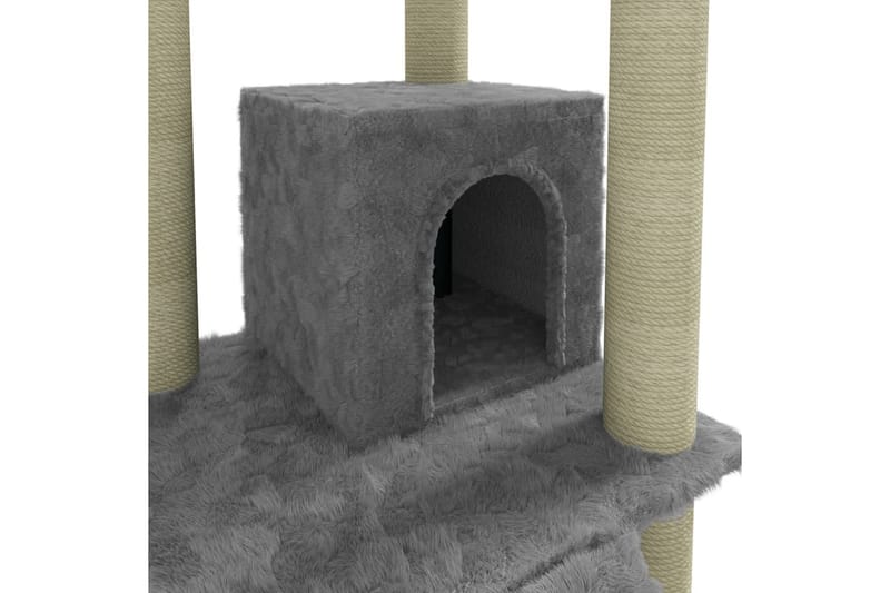 Klösträd med klöspelare i sisal ljusgrå 155 cm - Grå - Möbler - Husdjursmöbler - Kattmöbler - Klösträd & klösmöbler